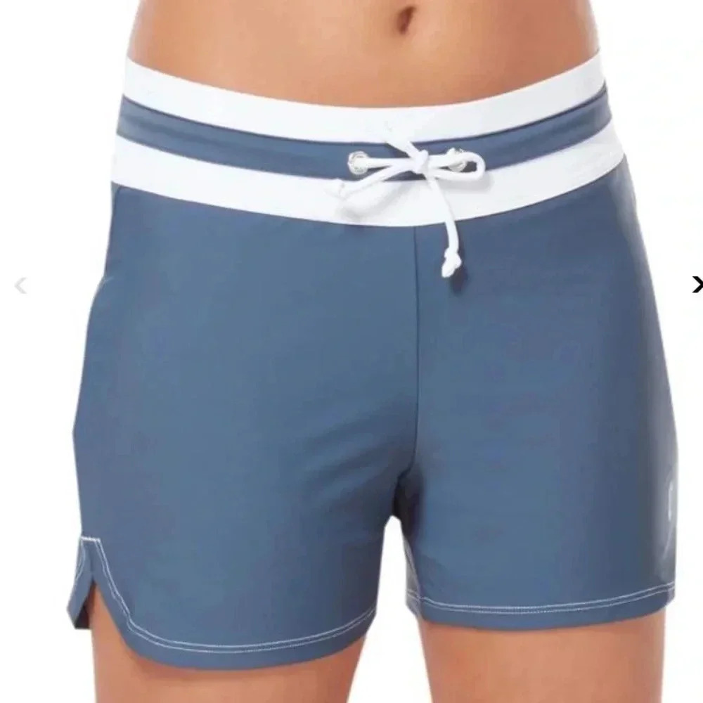 Free Country Women’s Drawstring Swim Shorts Blue Size 2XL (18) NWT